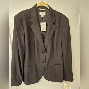 NWT - Talbots Italian Wool Black Classic Blazer - Size 16